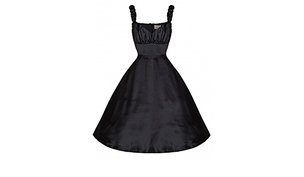 Lindy Bop Classy Theresa Black Satin 50's Style Evening Dress