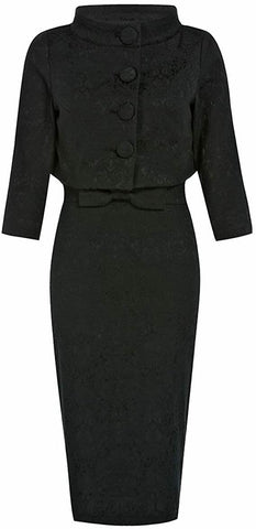 LINDY BOP Maybelle Dress & Jacket Set - Black Brocade - BNWT  NEW