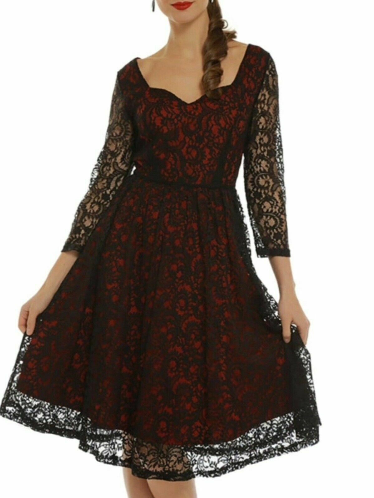 Lindy Bop Lucinder Red And Black Occasion Dress – HerSecretCloset.co.uk