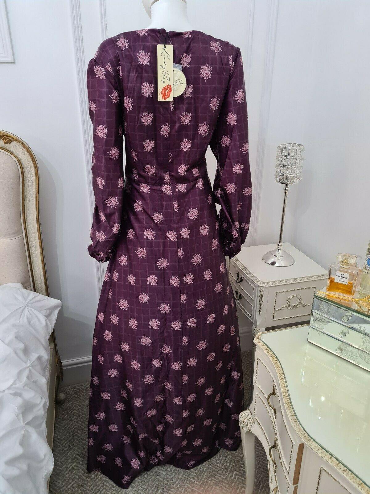 Lindy Bop Juno Rose Check Boho Vintage Maxi Dress - HerSecretCloset.co.uk