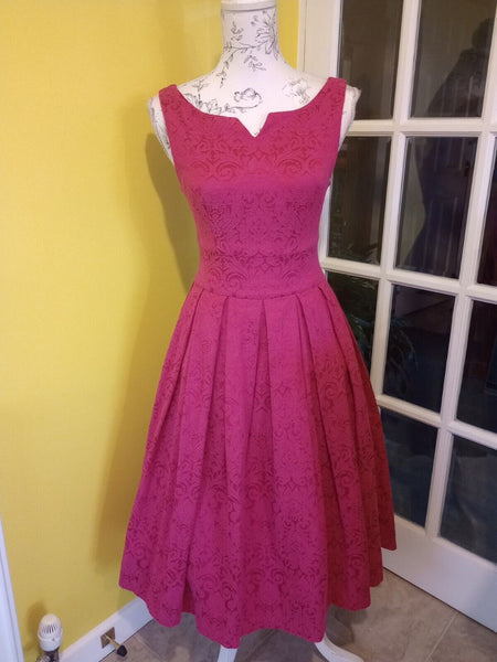 Lindy Bop Marianne Raspberry Pink Twin Set Swing Dress
