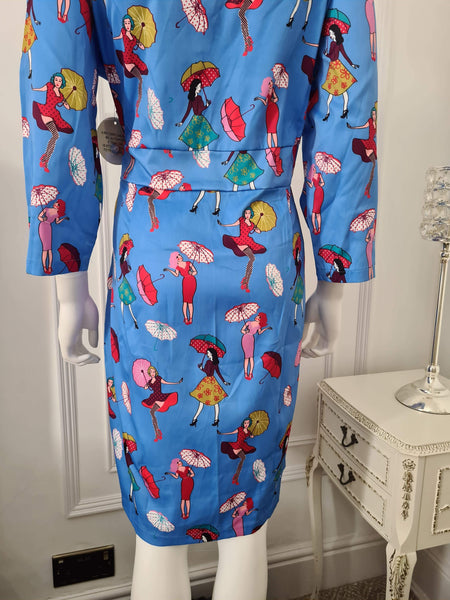 Lindy Bop Kailin Blue Girls Wiggle Dress - HerSecretCloset.co.uk