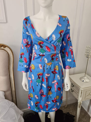 Lindy Bop Kailin Blue Girls Wiggle Dress - HerSecretCloset.co.uk