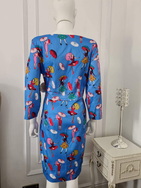 Lindy Bop Kailin Blue Girls Wiggle Dress - HerSecretCloset.co.uk