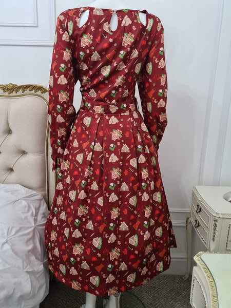Lindy Bop 'Laurel' Christmas Baking Print Midi Dress - HerSecretCloset.co.uk