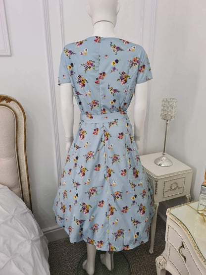Lindy Bop Dawn Pansy Floral Summer Dress - HerSecretCloset.co.uk
