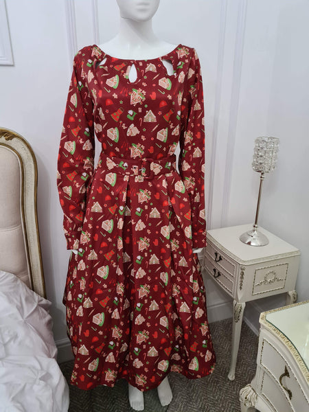Lindy Bop 'Laurel' Christmas Baking Print Midi Dress - HerSecretCloset.co.uk