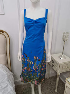 Lindy Bop Charlie Countryside Floral Blue Dress - HerSecretCloset.co.uk