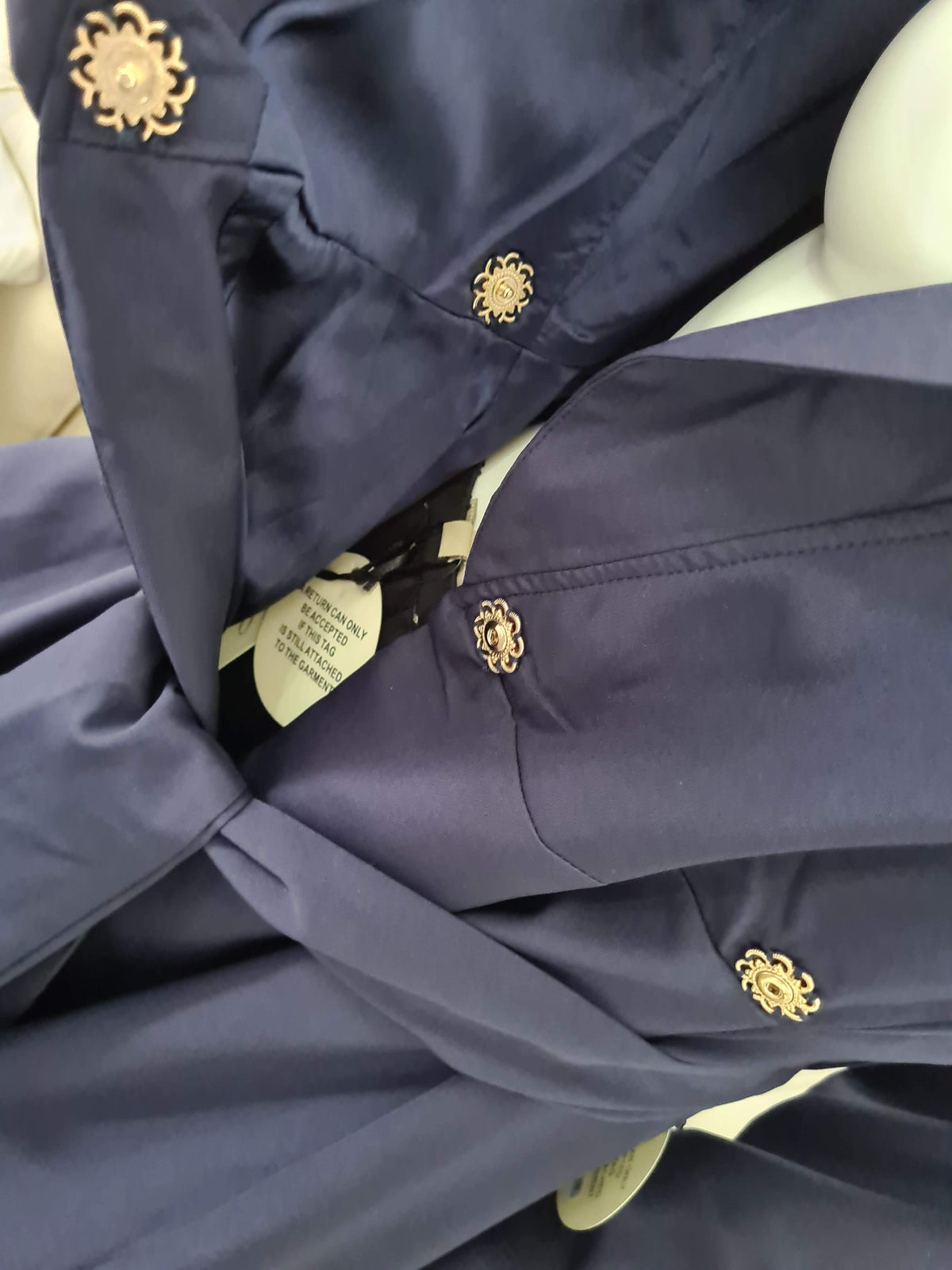 Lindy Bop Gia Navy Wrap Dress Coat - HerSecretCloset.co.uk
