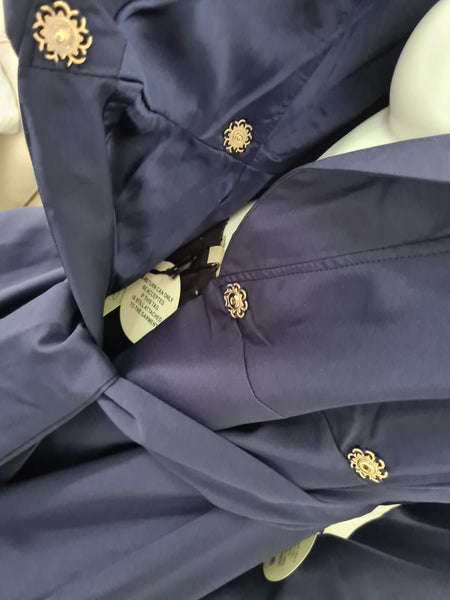 Lindy Bop Gia Navy Wrap Dress Coat - HerSecretCloset.co.uk