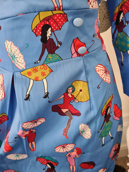 Lindy Bop Kailin Blue Girls Wiggle Dress - HerSecretCloset.co.uk