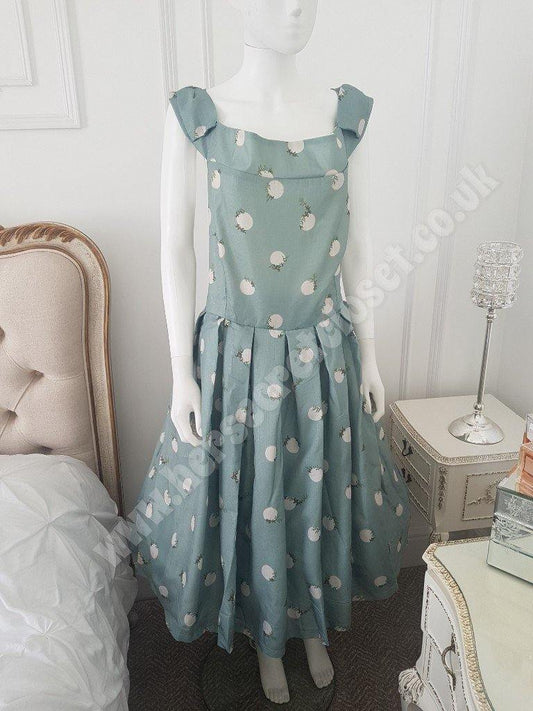 Lindy Bop Christie 1950s Style Swing Dress Holly Branch - HerSecretCloset.co.uk