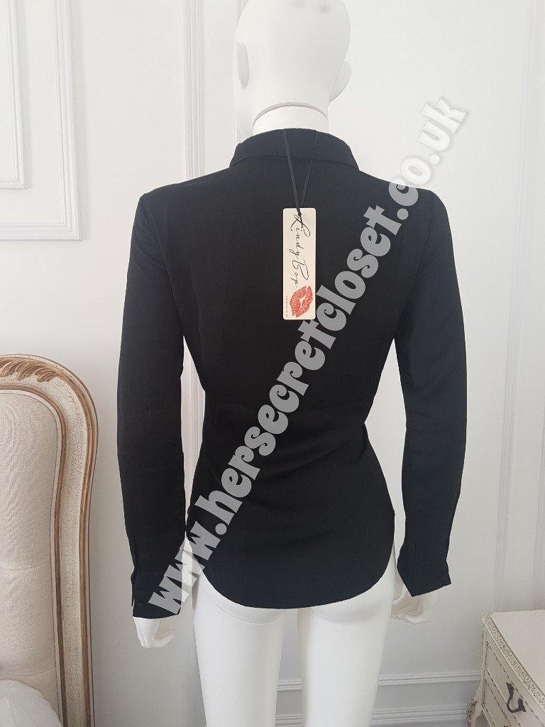 Lindy Bop Classic Vintage Inspired Sarah Black Blouse - HerSecretCloset.co.uk