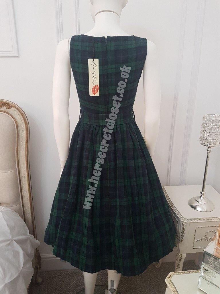 Lindy Bop Audrey 1950s Sleeveless Swing Dress
Tartan Navy Green - HerSecretCloset.co.uk