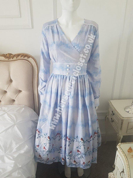 Lindy Bop Kara Snowy Robin Dress - HerSecretCloset.co.uk