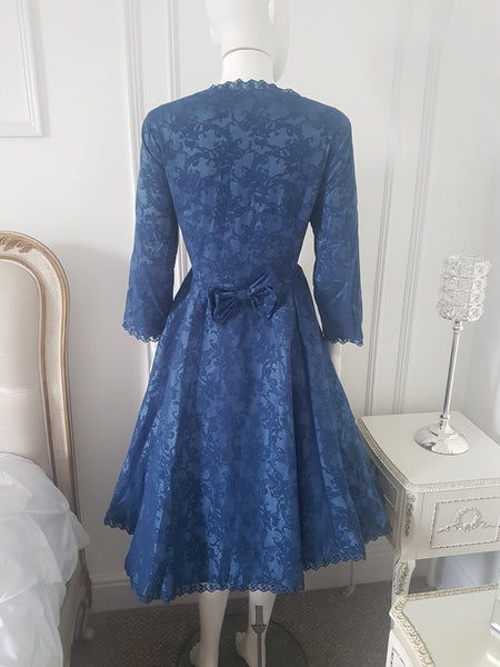 Lindy Bop Antoinette Vintage Long Sleeved Brocade Dress - HerSecretCloset.co.uk