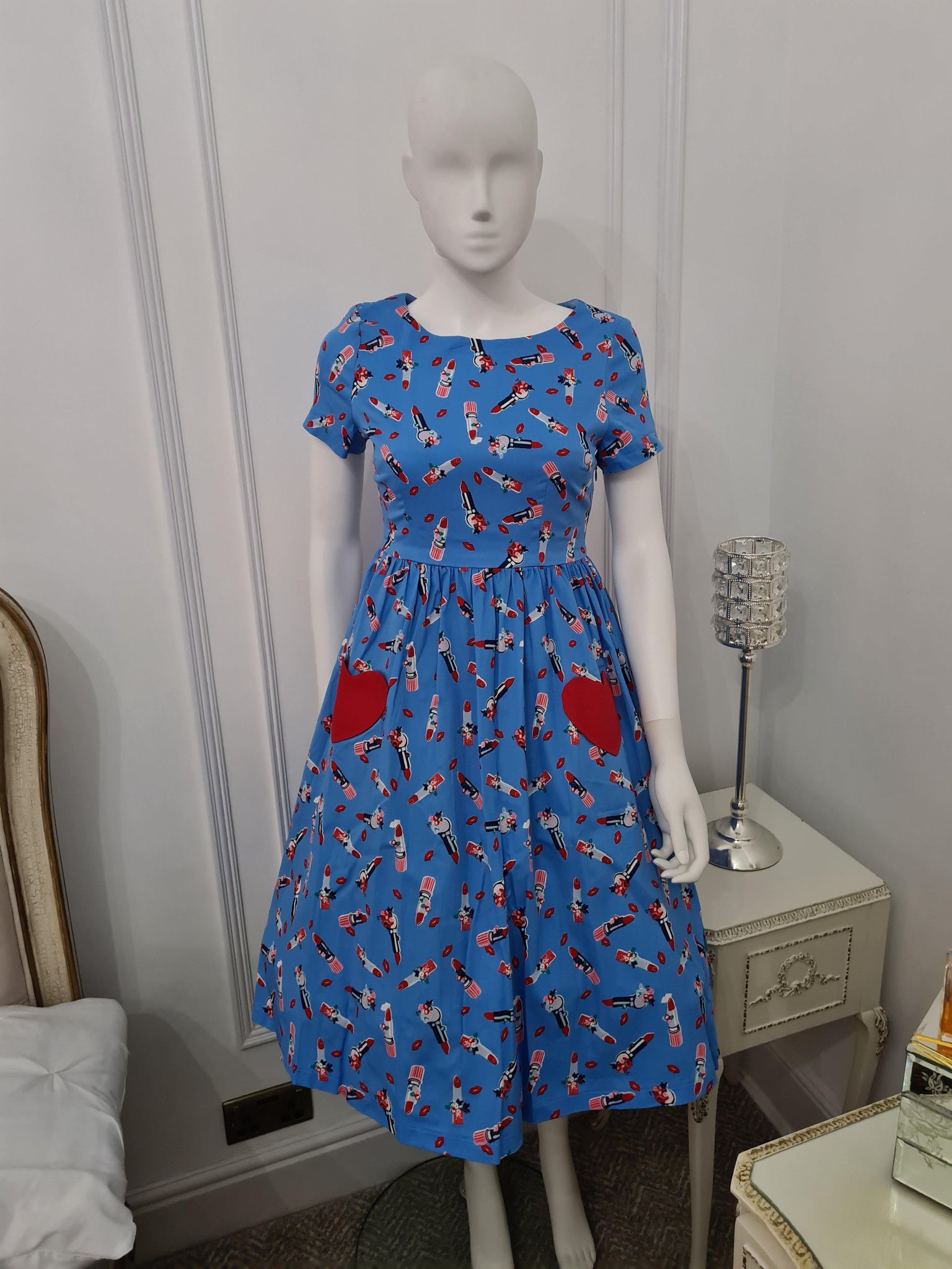 Lindy Bop Brittany Lipstick Blue Dress HerSecretCloset