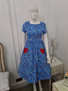 Lindy Bop Brittany Lipstick Blue Dress - HerSecretCloset.co.uk