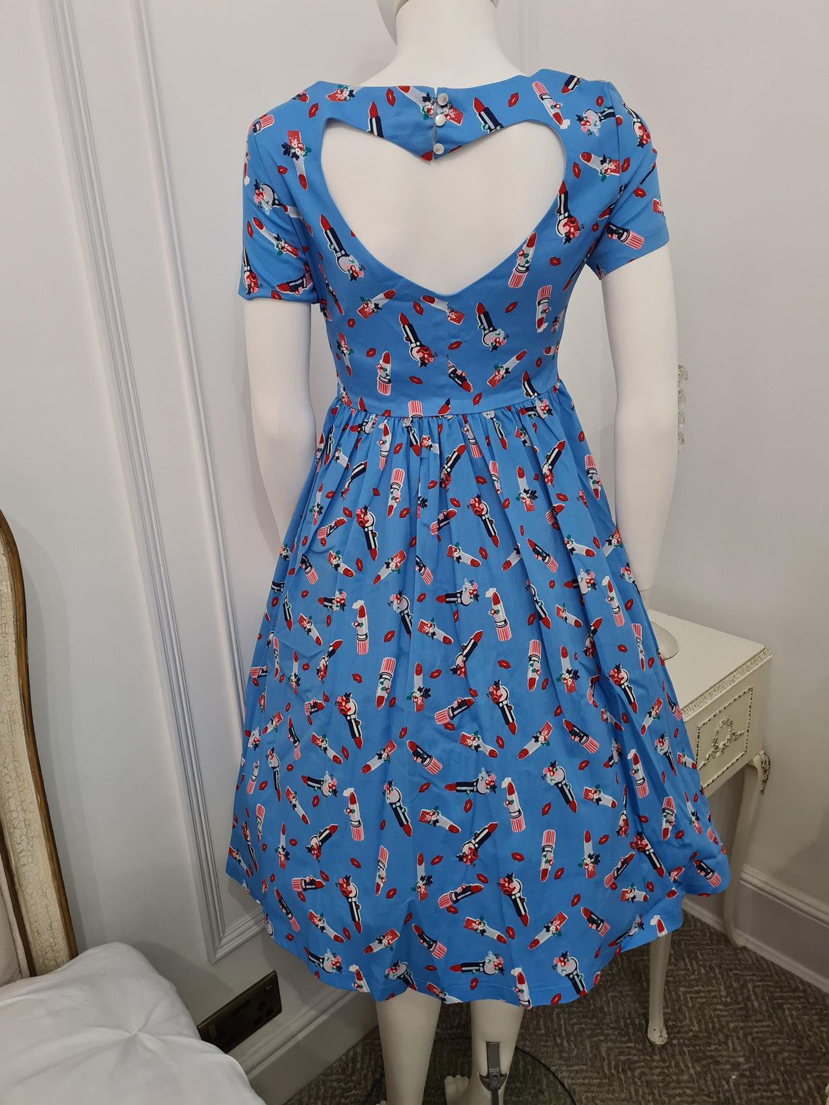 Lindy Bop Brittany Lipstick Blue Dress - HerSecretCloset.co.uk