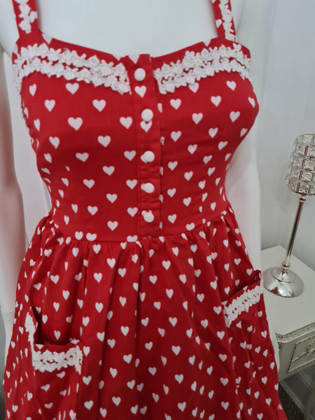 Lindy Bop 'Corinna' Red Love Heart Print Swing Dress - HerSecretCloset.co.uk