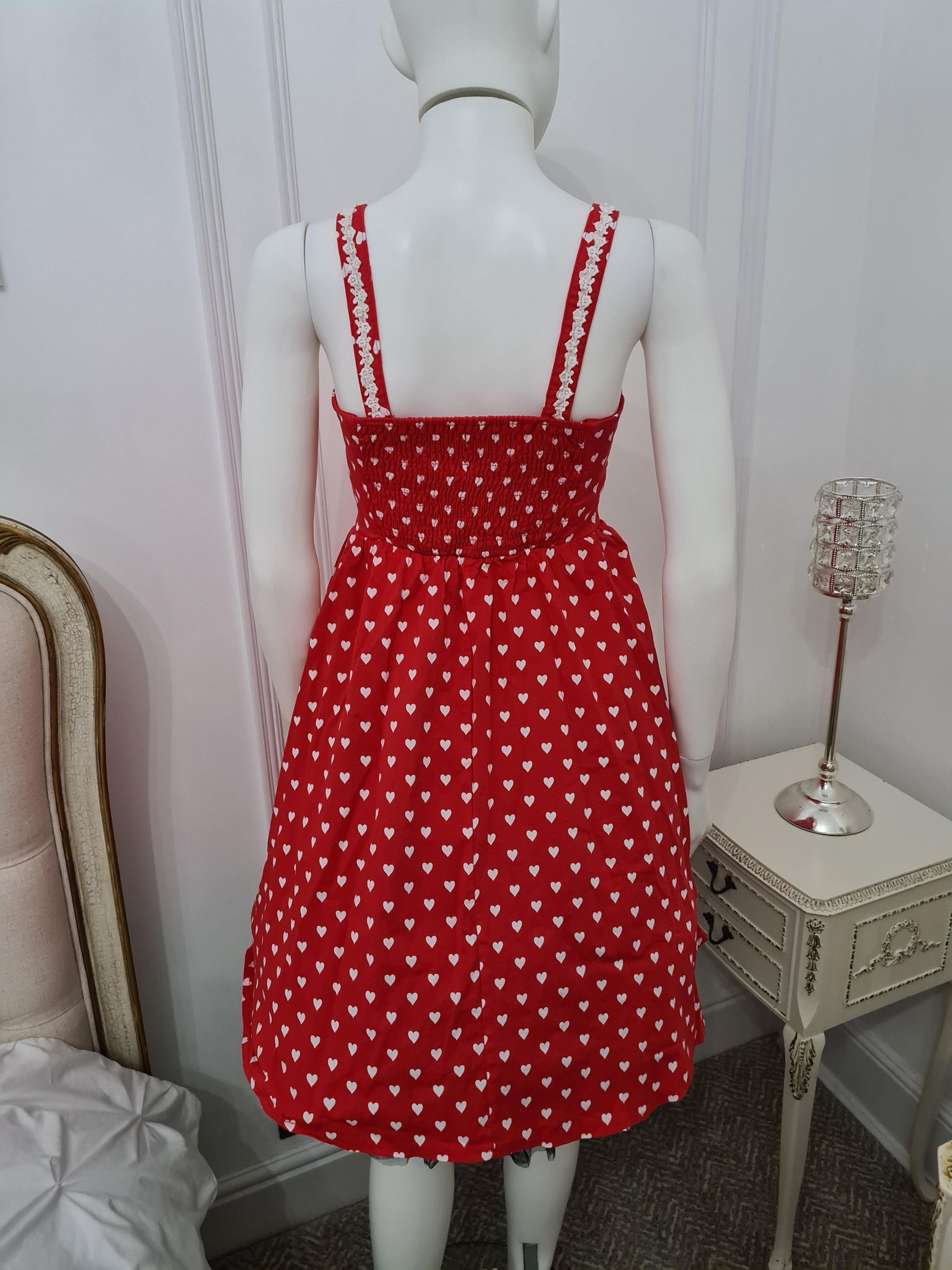 Lindy Bop 'Corinna' Red Love Heart Print Swing Dress - HerSecretCloset.co.uk