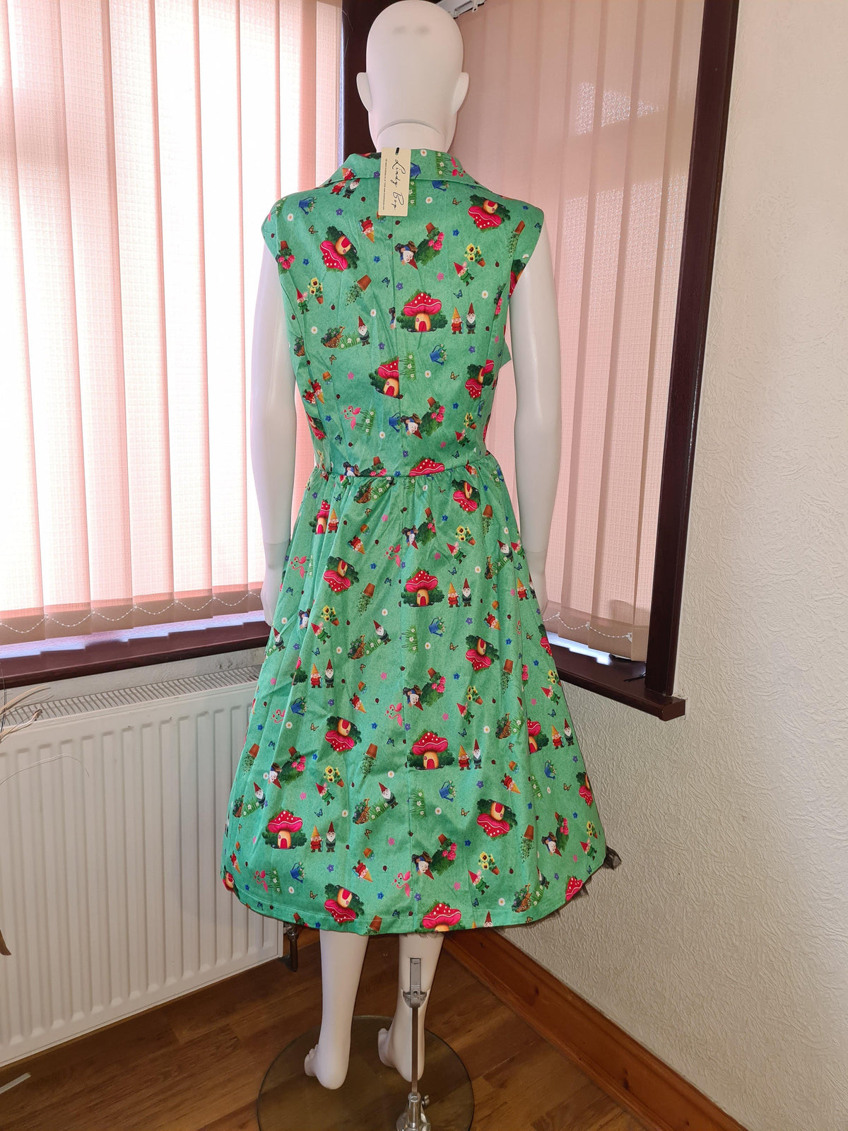 Lindy Bop 'Matilda' Green Gnome Print Shirt Dress - HerSecretCloset.co.uk