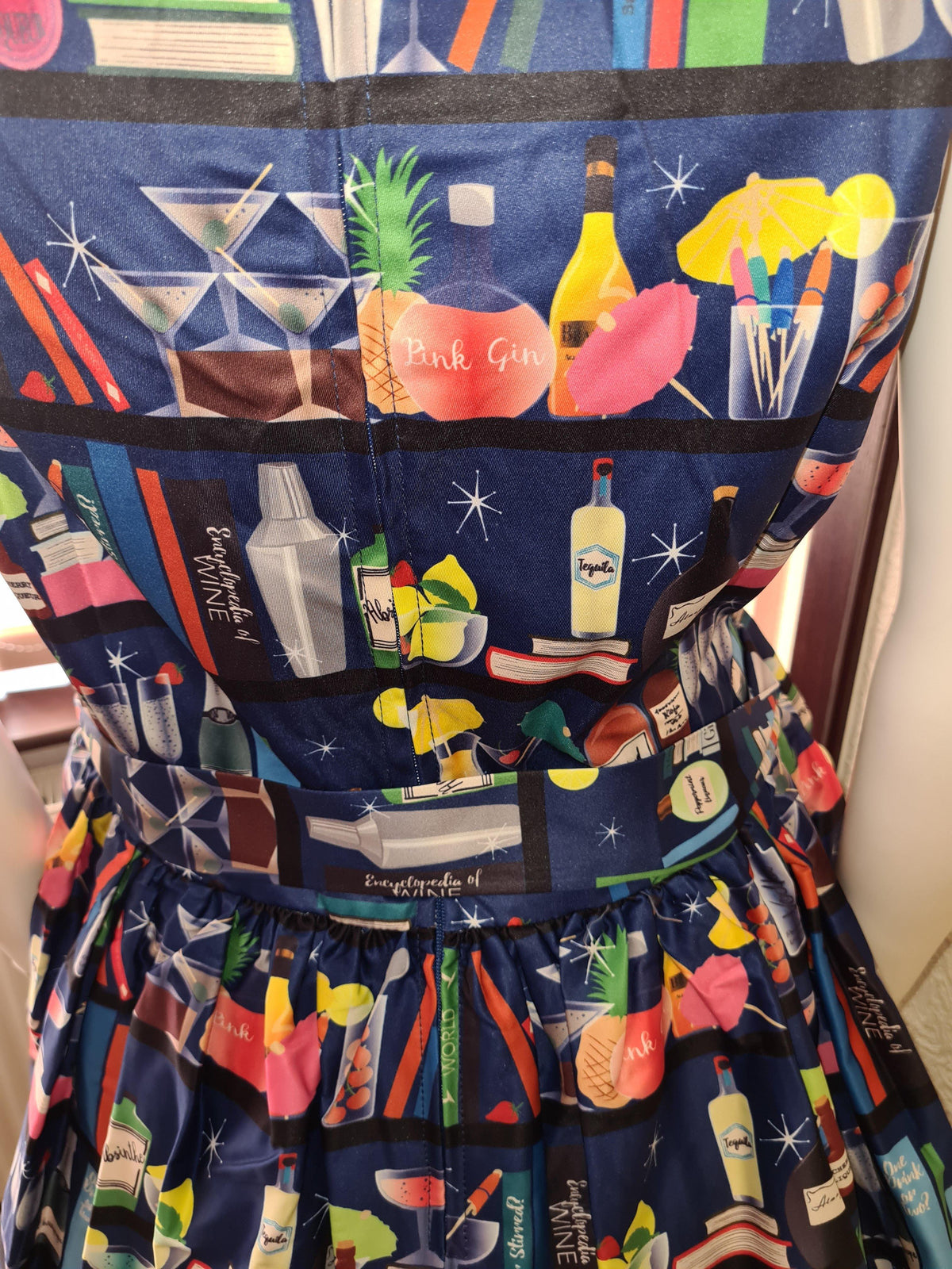 Lindy Bop Audrey Mixologist Bookcase Print Swing Dress - HerSecretCloset.co.uk