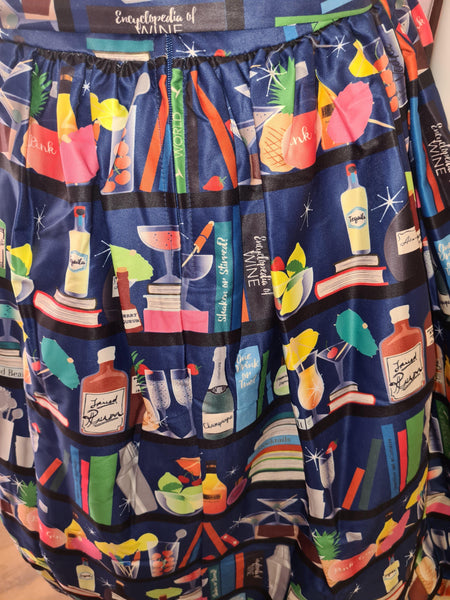Lindy Bop Audrey Mixologist Bookcase Print Swing Dress - HerSecretCloset.co.uk