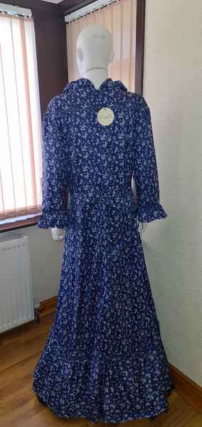 Lindy Bop Deep Blue Paisley Maxi Vintage Dress - HerSecretCloset.co.uk