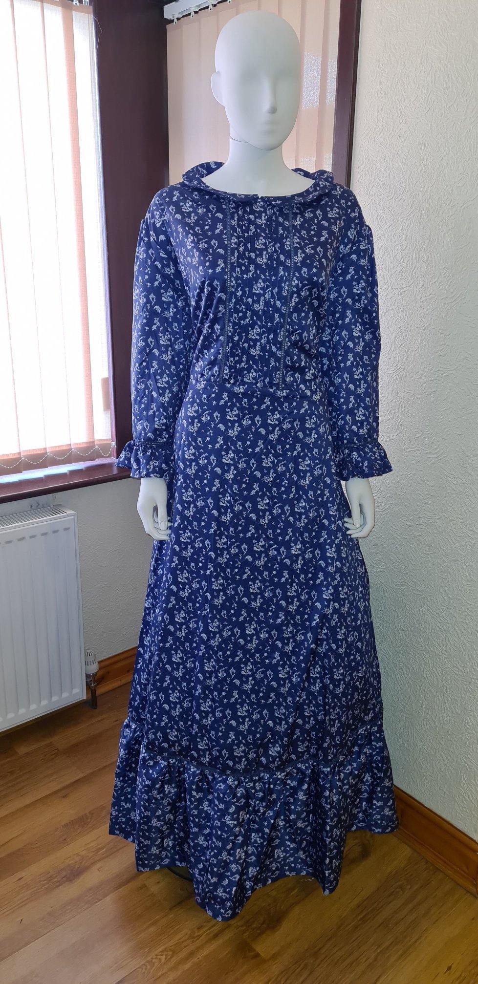Lindy Bop Deep Blue Paisley Maxi Vintage Dress - HerSecretCloset.co.uk