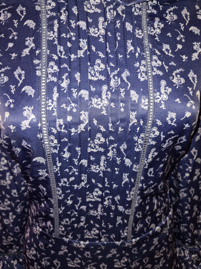 Lindy Bop Deep Blue Paisley Maxi Vintage Dress - HerSecretCloset.co.uk