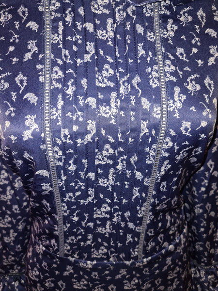 Lindy Bop Deep Blue Paisley Maxi Vintage Dress - HerSecretCloset.co.uk