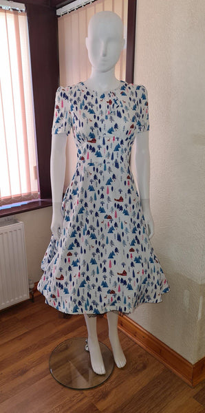 Lindy Bop Clarissa White Winter Dress - HerSecretCloset.co.uk