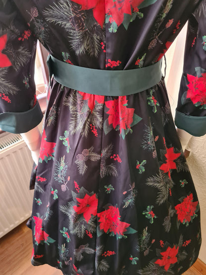 Lindy Bop Vivi Poinsettia Floral Swing Dress - HerSecretCloset.co.uk
