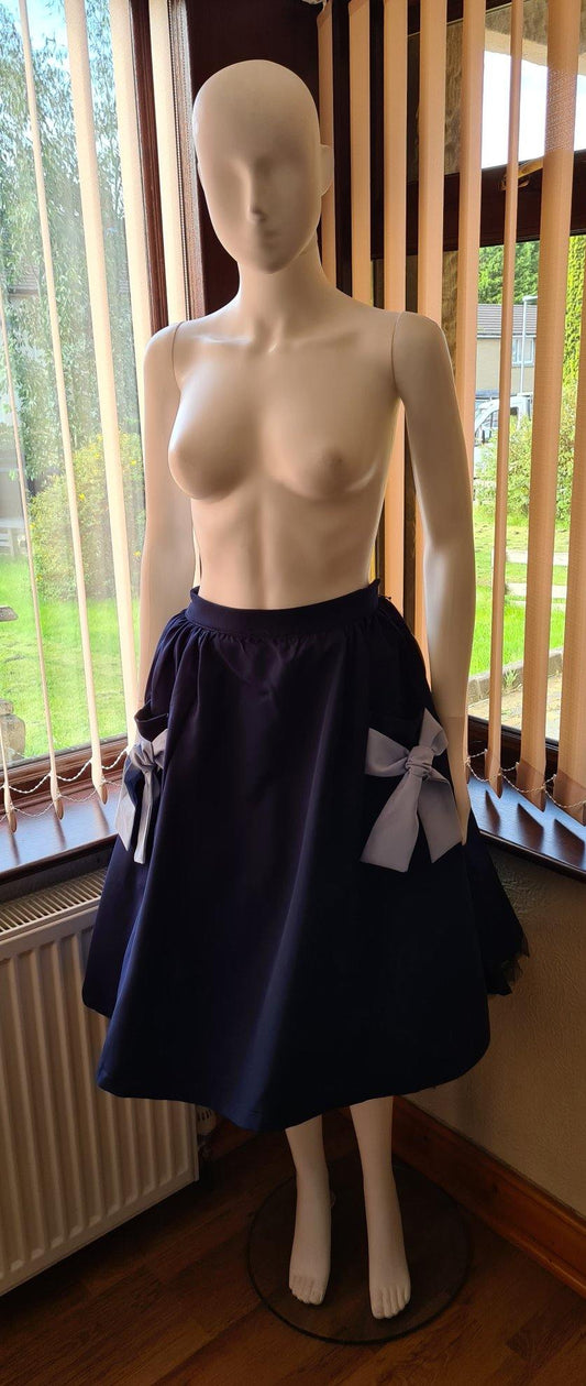 Lindy Bop Lovi Deep Blue Swing Skirt - HerSecretCloset.co.uk