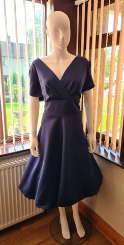 Lindy Bop Birdie Navy Swing Dress - HerSecretCloset.co.uk