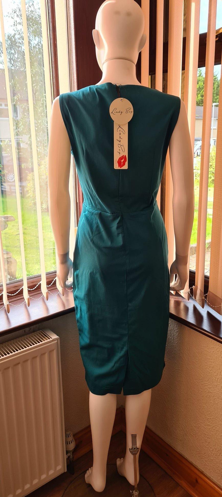 Lindy Bop Blanche Teal Pencil Dress - HerSecretCloset.co.uk