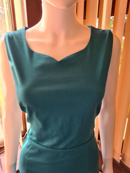 Lindy Bop Blanche Teal Pencil Dress - HerSecretCloset.co.uk