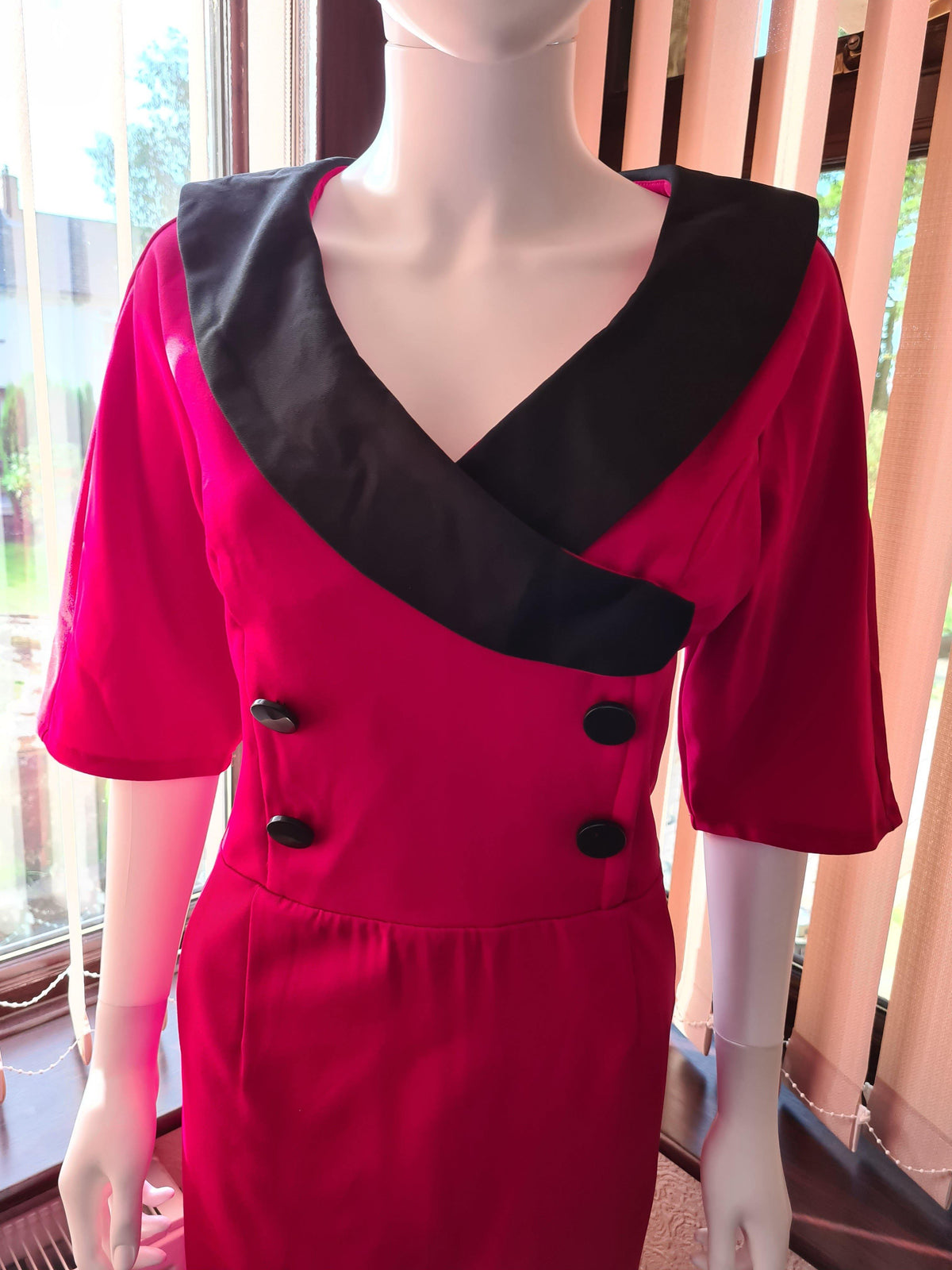 Lindy Bop Deanna Crimson 40s 50s Style Glamorous Dress - HerSecretCloset.co.uk