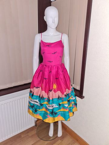 Lindy Bop Marlene Purple Yacht Dress - HerSecretCloset.co.uk