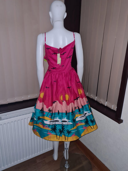 Lindy Bop Marlene Purple Yacht Dress - HerSecretCloset.co.uk