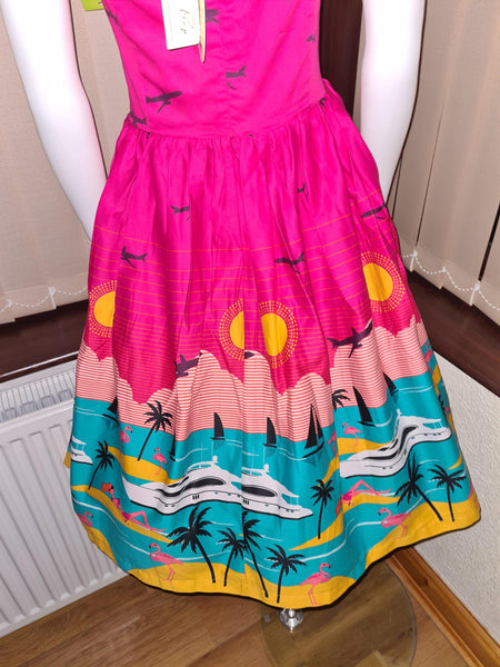 Lindy Bop Marlene Purple Yacht Dress - HerSecretCloset.co.uk