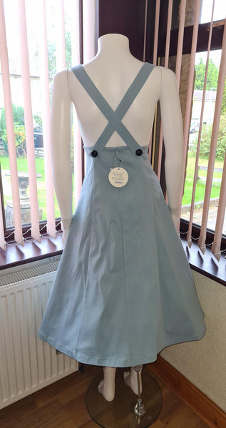 Lindy Bop Pixie Sage Pinafore Dungaree Swing Skirt Dress - HerSecretCloset.co.uk