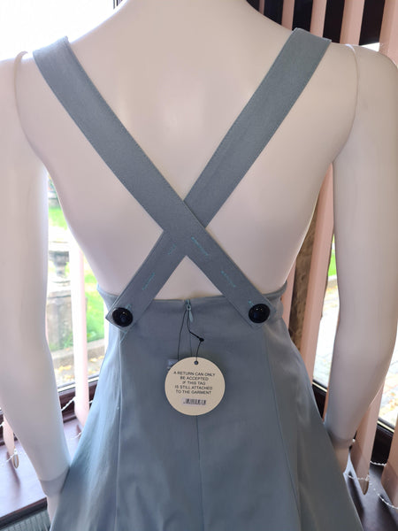 Lindy Bop Pixie Sage Pinafore Dungaree Swing Skirt Dress - HerSecretCloset.co.uk