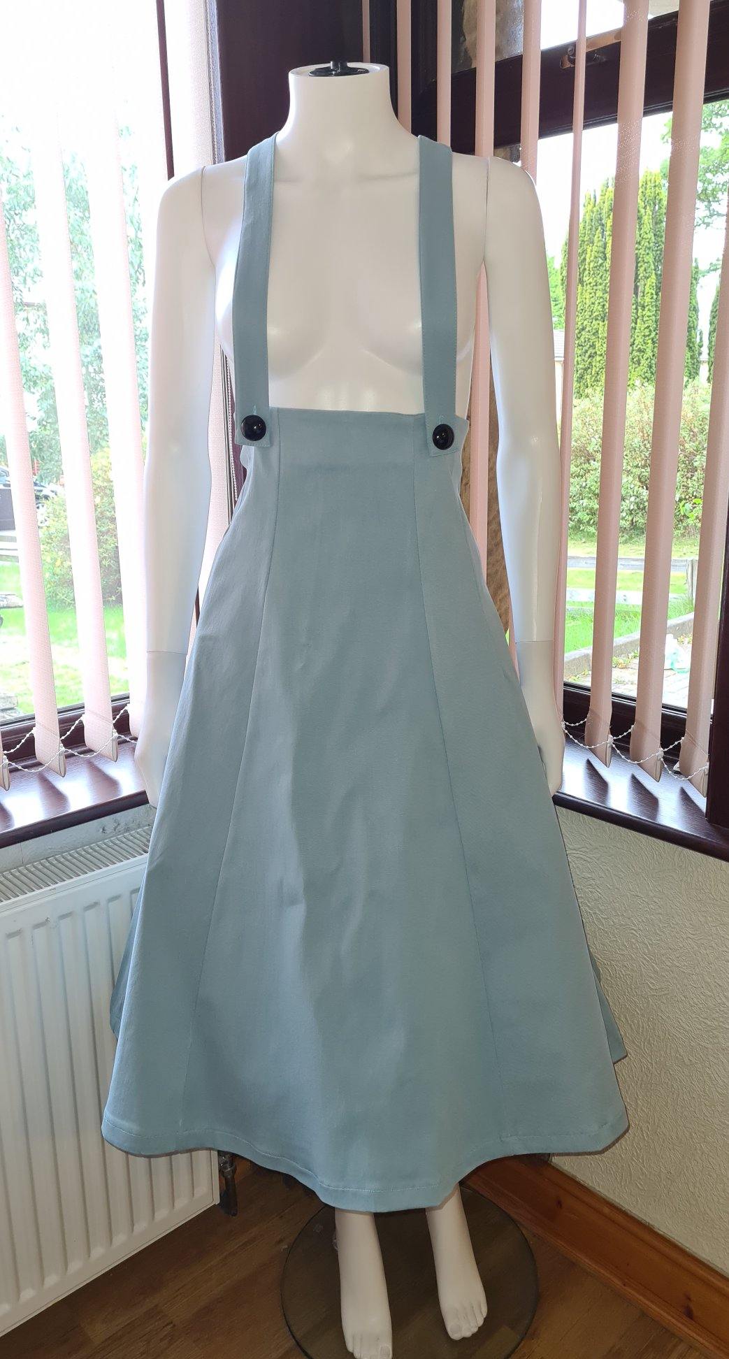 Lindy Bop Pixie Sage Pinafore Dungaree Swing Skirt Dress - HerSecretCloset.co.uk