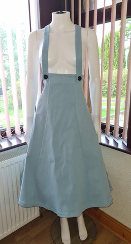 Lindy Bop Pixie Sage Pinafore Dungaree Swing Skirt Dress - HerSecretCloset.co.uk