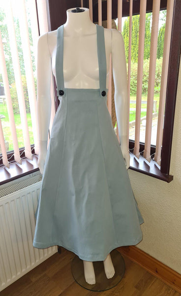 Lindy Bop Pixie Sage Pinafore Dungaree Swing Skirt Dress - HerSecretCloset.co.uk