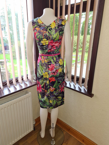 Lindy Bop Vanessa Pink Rainforest Wiggle Dress - HerSecretCloset.co.uk