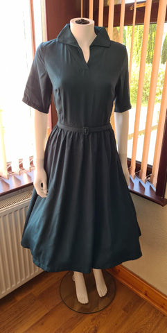Lindy Bop Autumn Shirley Forest Green Tea Dress - HerSecretCloset.co.uk