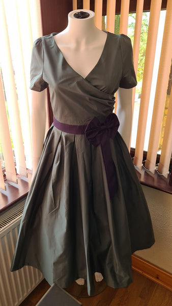 Lindy Bop Gina Teal Evening Christmas Occasion Dress - HerSecretCloset.co.uk